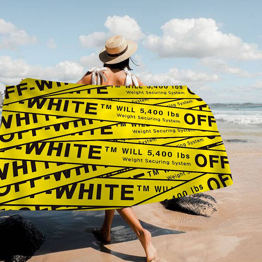Fashion LOGO O-Off W-White Beach Towel Colorful Bath Towels Girl Microfiber Quick Dry Sand Free Beach Yoga Spa Gym Pool