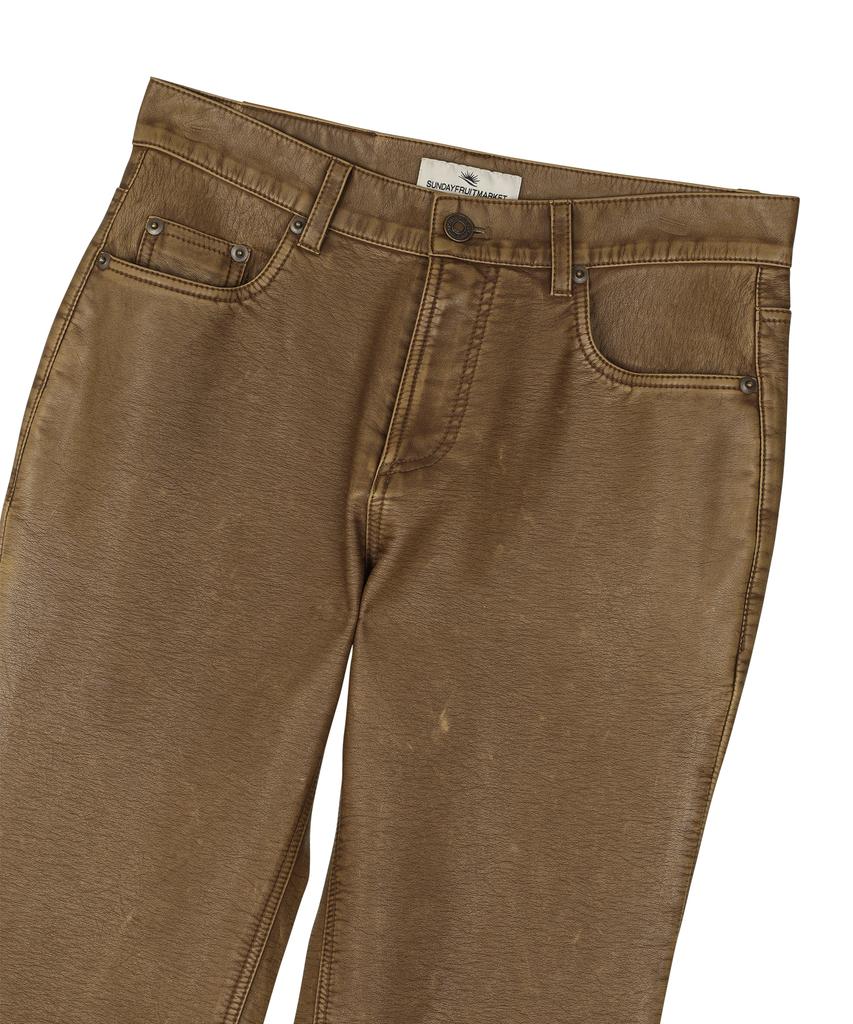SUNDAY FRUIT MARKET W) Vintage Leather Flare Pant Brown