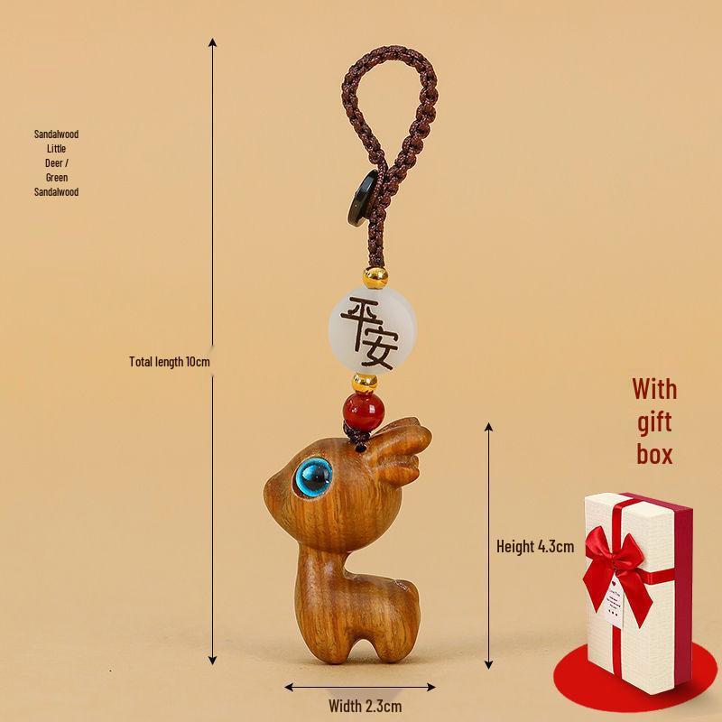 Sandalwood Little Deer Phone Lanyard & Key Chain Pendant for Men, Women, Couples