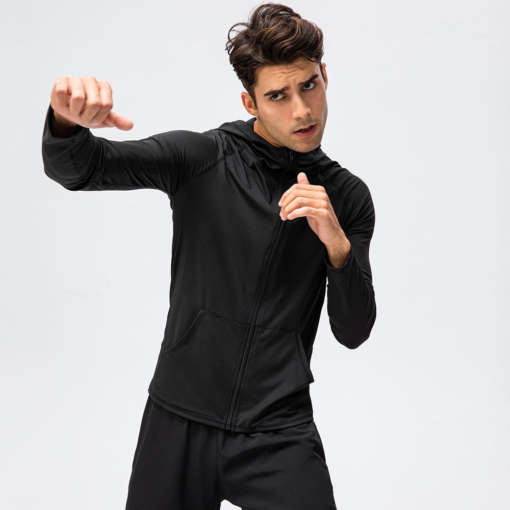 Men's Quick-Dry Long Sleeve Sports Hoodie for Running & Training - Autumn/Winter