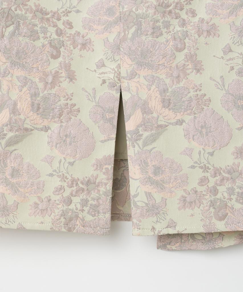 Milo Woman Floral Jacquard Midi Skirt [Beige]