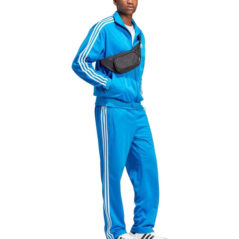 Adidas Originals Solid Color Zipper Stand Collar Striped Long Sleeve Jacket Men jackets Blue IJ7059