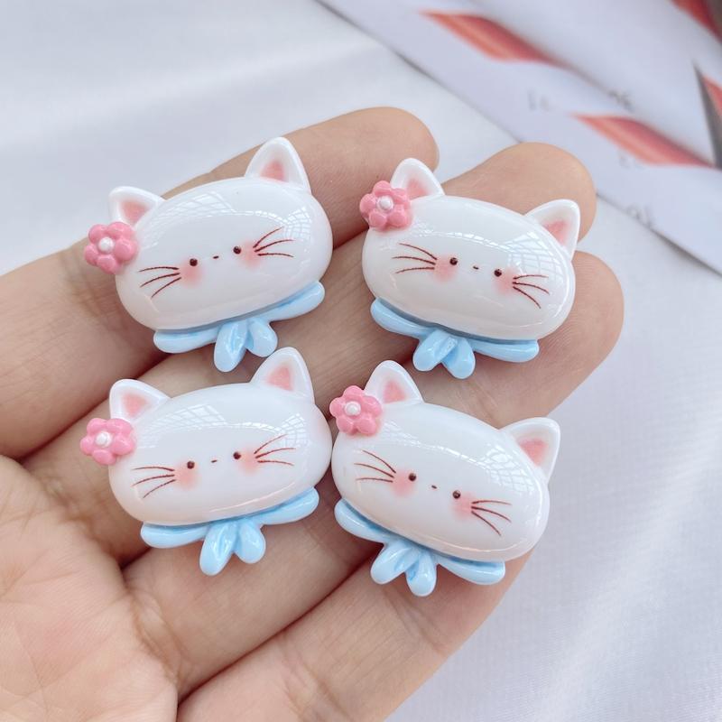 

10 Pcs New Cute Cartoon Little Girl, Cat Series Flat Back Resin Scrapbooking DIY Jewelry Hairpin Craft Decoration Accessorie