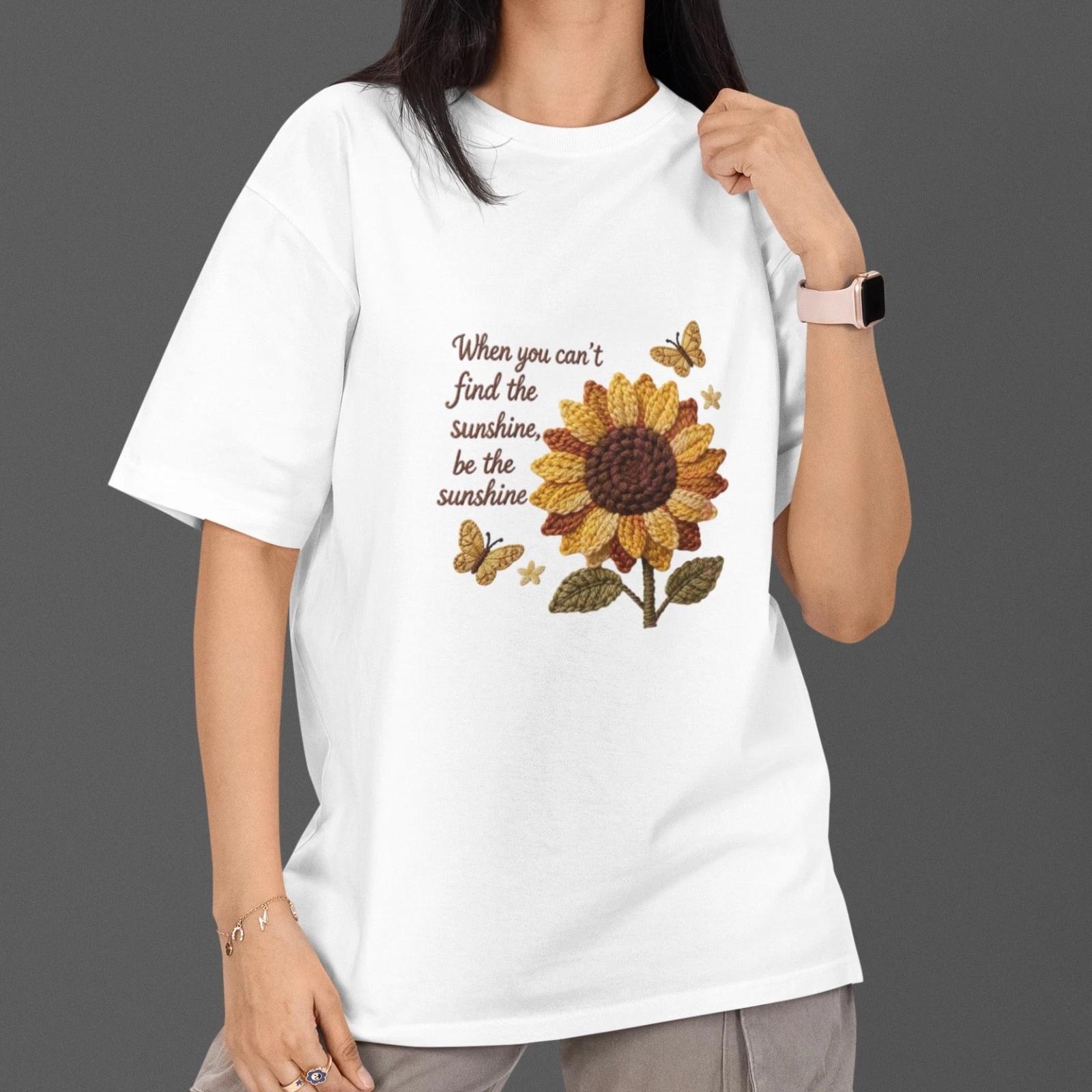 

Sunflower Inspirational Shirt Be The Sunshine Positive Quote Tee Gift For Women XXL