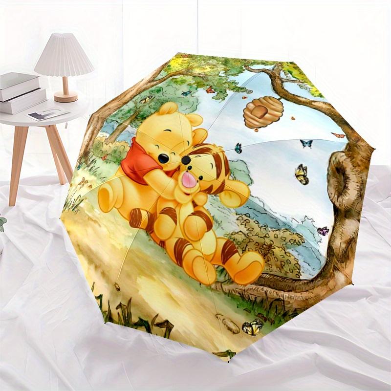 

1pc Pooh & Tigger Hug: Automatic Opening/Closing Umbrella, Portable 3-Fold Design, 8-Bone Iron Frame, Outdoor, Ideal Gift for Fans, Traveler