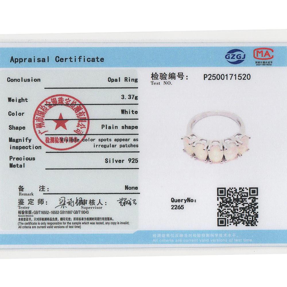 Classic Design 925 Sterling Silver Ring Natural Oval 5*7mm Opal Real Gemstone Fine Jewelry for Women Engagement and Wedding Gift