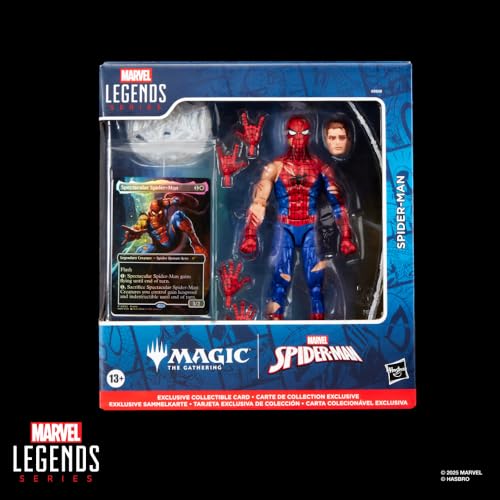 Hasbro Marvel Legends Series "Magic: The Gathering" Battle Damaged Spider-Man 15 cm Action Figure Toy + Limited Edition Foil Collectible Trading Card