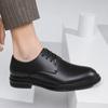 2025 Autumn Wedding Shoes Young British Style Men's Low Heel Round Head Lace-up Formal Wear Business Professional Leather Shoes 4882