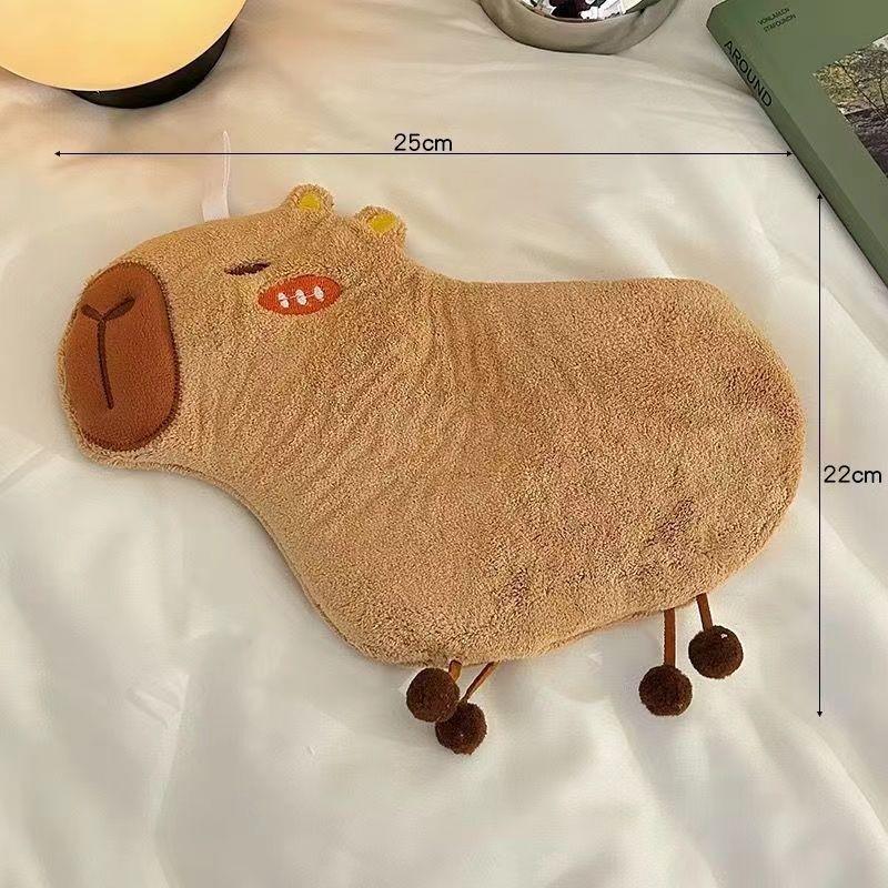 Quick-Drying Capybara Coral Fleece Hand Towel - Cute, Water-Absorbent, Hanging Kitchen Towel