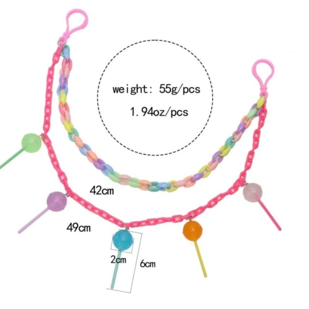 Candy-colored Lollipop Waist Chain Double-layer Resin Chain Keychain Acrylic Trousers Chains  Girls