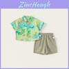 Cartoon Kids Summer Cotton Short Sleeve Shirt And Shorts Set For Boys