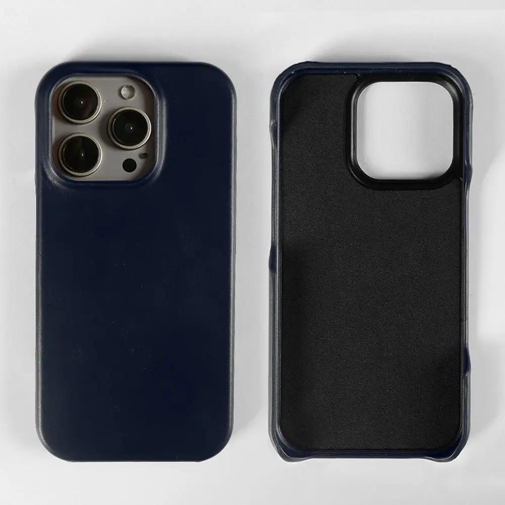Business Genuine Leather Phone Case For Iphone 16 Pro Max 15Pro Aesthetic Vintage Back Cover For Iphone 13Pro 12Pro 11 14Pro 12