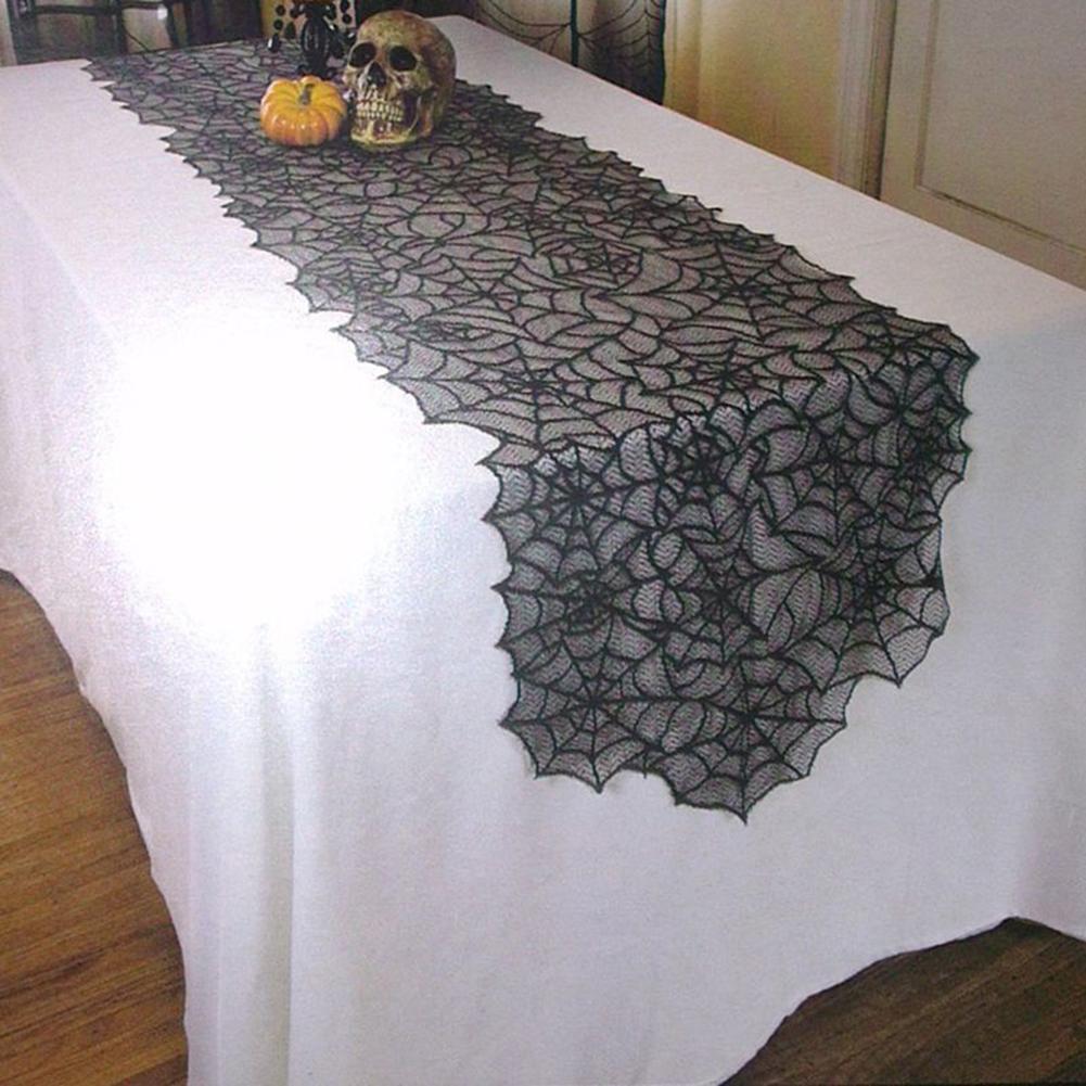 Unique Spider Web Lace Table Runner for Halloween Enhance Your Party Ambience