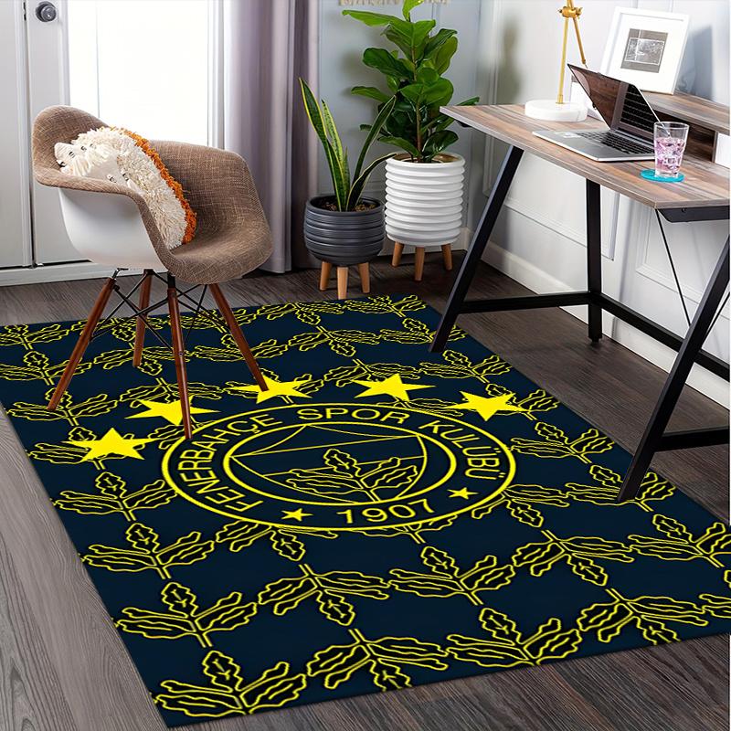 

1pc Fenerbahe Sports Club,Emblem,Pattern Office Carpet Soft Polyester Entrance Carpet Washable Non 80cm by 120cm