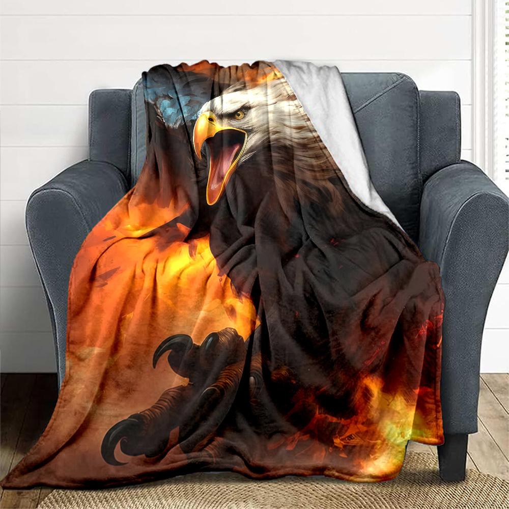 1pc Eagle, Fire Blanket Lightweight Blanket Throw Blanket For Sofa, Bed, Travel, Camping, Livingroom, Office, Couch, Chair yy251010050 100x150cm