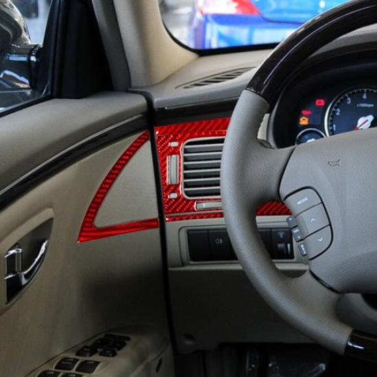 6Pcs Red Carbon Fiber Interior Dashboard Kit Cover Trim For Hyundai Azera