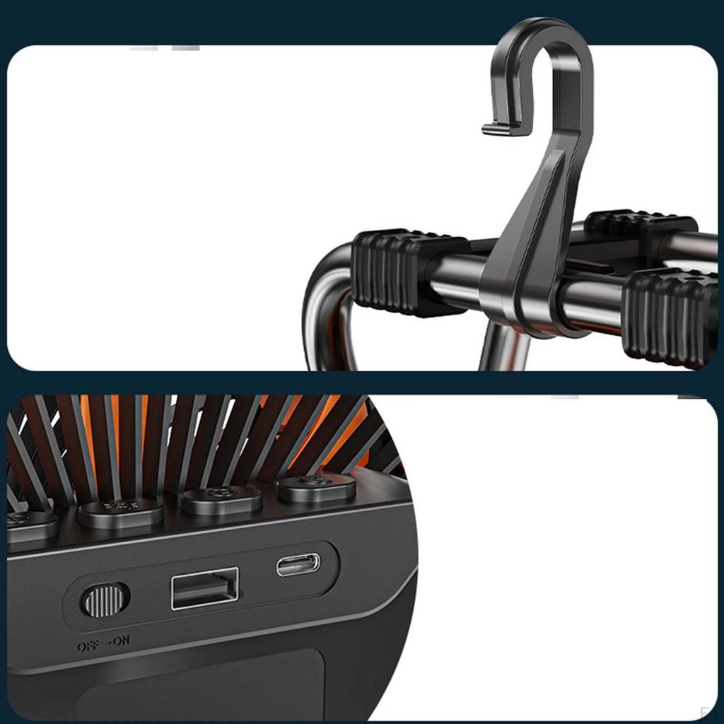 20000mAh Camping Fan Lamp LED Lighting Practical for Patio Hiking Office