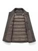 Men's Premium Lightweight Winter Goose Down Jacket with Turn-Down Collar - Mid-Age Business Casual Outerwear