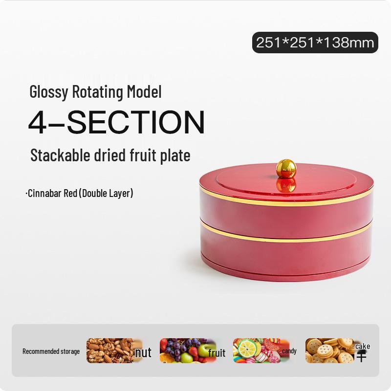 New Year Floral Bird Stackable Rotating Snack Plate for Living Room