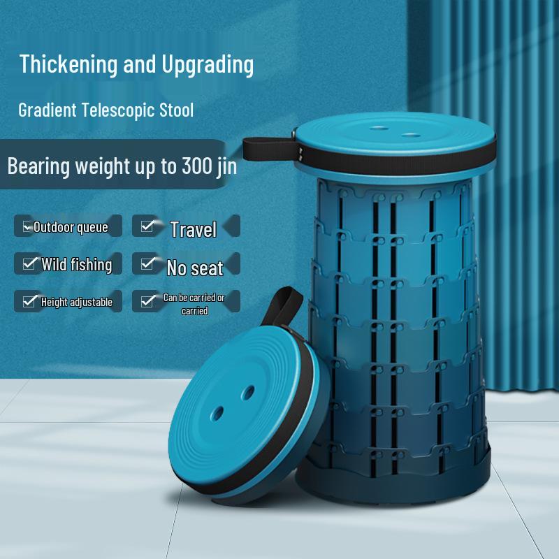 Liancai Składany Teleskopowy Stołek Tęczowy - Przenośne Krzesło Outdoorowe dla Dzieci na Kemping