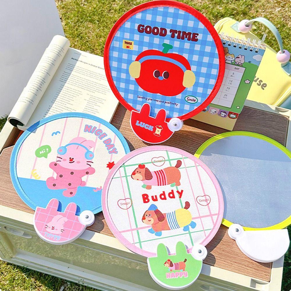 4Pcs Mini Cute Folding Fan Cute Cool Fan Portable Foldable Round Fans  Kids Gift