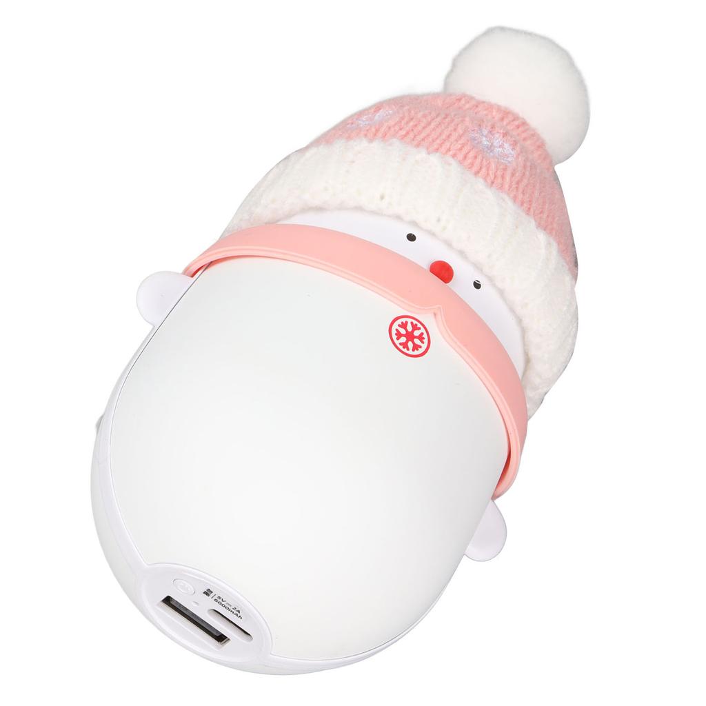 Handwärmer Multifunktional Wiederaufladbar Schneemann Handwärmer 6000mAh Powerbank für Kalten WinterPink