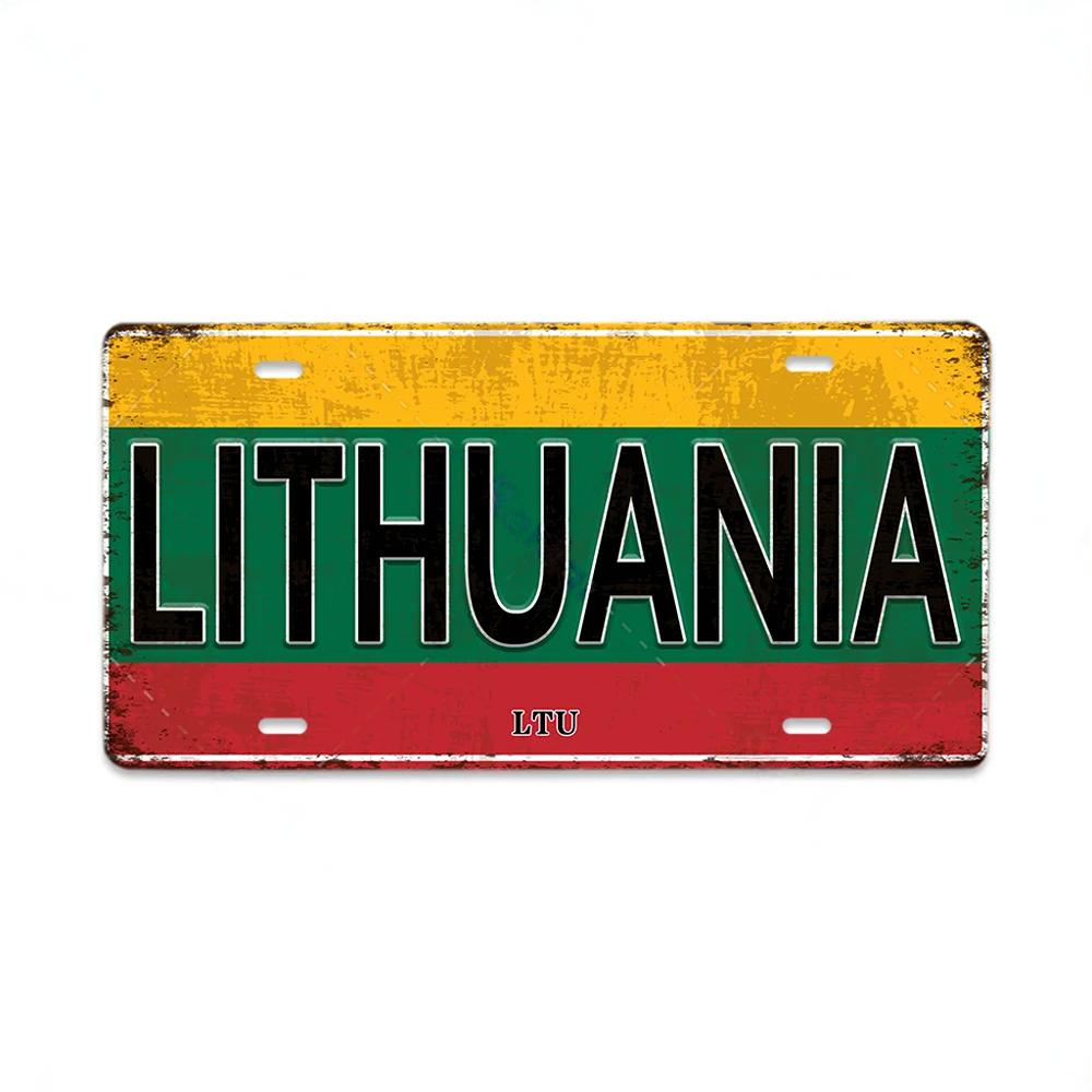 Popular Tourism Country Posters Vintage Metal Tin Signs License Plate Poster Car Garage Home Decor Plaque Vintage Art Painting