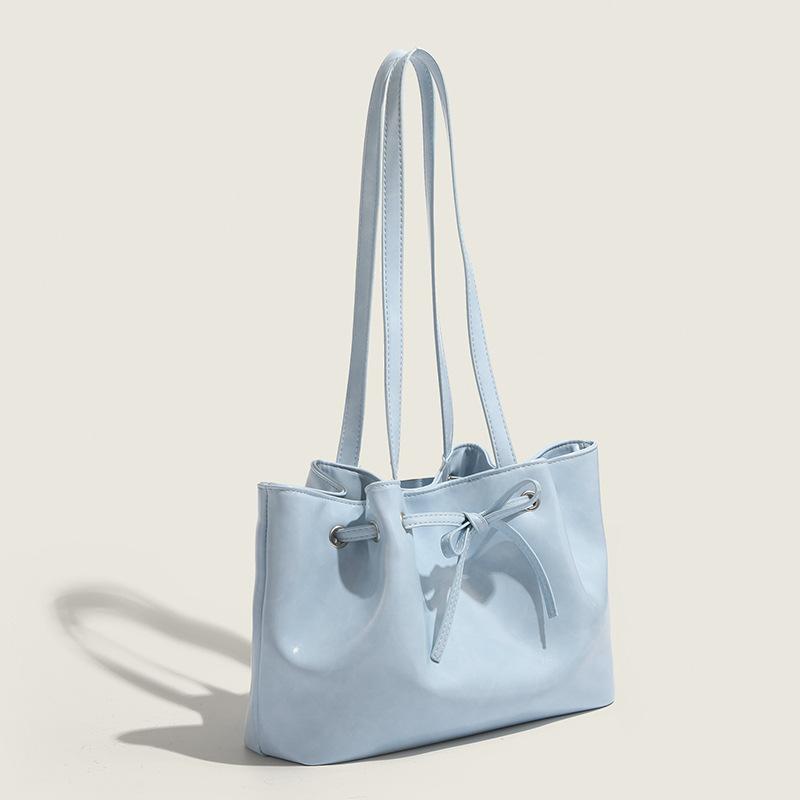 Niche Dumpling Bag for Women In Summer Bow Drawstring Bucket Bag Fashionable and Versatile Hand-Laundry Single Shoulder Underarm Bag