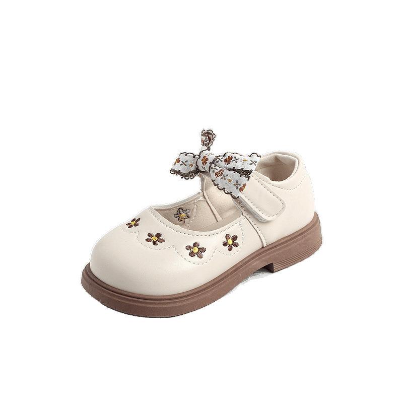 2025 Mary Sue Prinzessin Schuhe Mädchen Frühling neu runder Kopf einzelne Schuhe Internet-Berühmtheit Lederschuhe Mode Stickerei Performance Schuhe