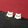 1 Paire Boucles d'Oreilles Animal Chat de Dessin Animé Mignon Boucle d'Oreille Clou Chaton en Acier Inoxydable pour Femmes
