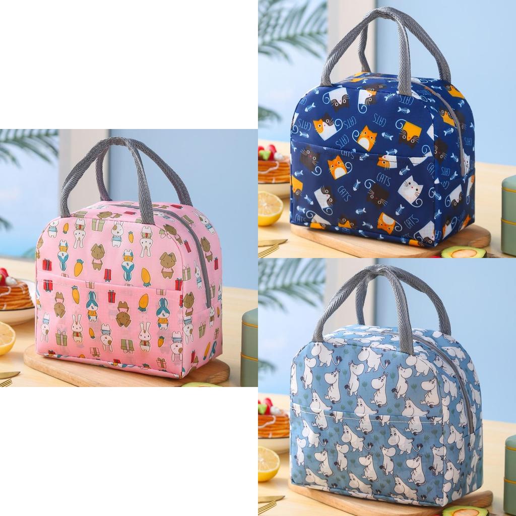 Stylish Countryside Pattern Thermal Lunch Tote For School And Work With Multi-functional Features