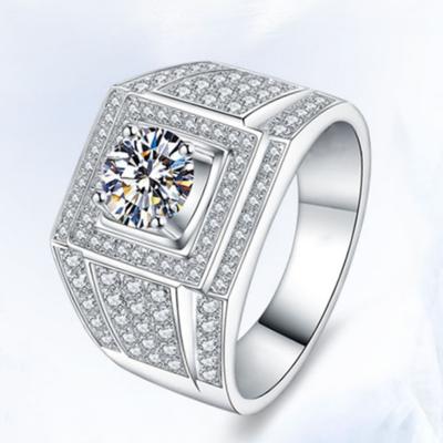 S925 Silberring modischer Volldiamantring neuer dominanter Gruppensatz Zirkon Herren Diamantring Luxus-Gruppensatzring