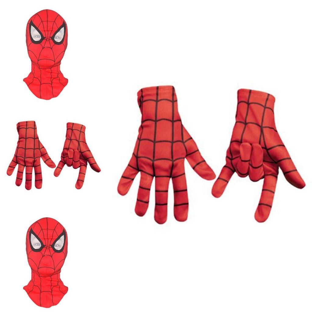 Entusiasmante Set Maschera Integrale e Guanti Cosplay di Spiderman per Feste in Costume per Bambini