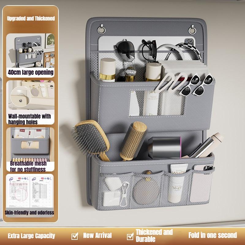 Multi Purpose Oxford Hanging Bedside Storage Organizer Shelf with Wall Door Mount for Remote Books Phone Bed Room