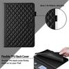 For iPad Pro 13 (2024) Case Card Holder Rhombus Grid PU Leather Stand Tablet Cover