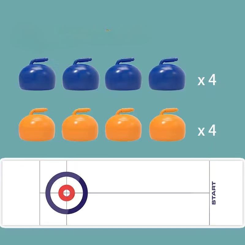 Çocuklar ve Yetişkinler için Aile Eğlencesi Masa Oyunları: Masa Üstü Curling Oyunu 8 Silindir ve Shuffleboard Diskleri ile