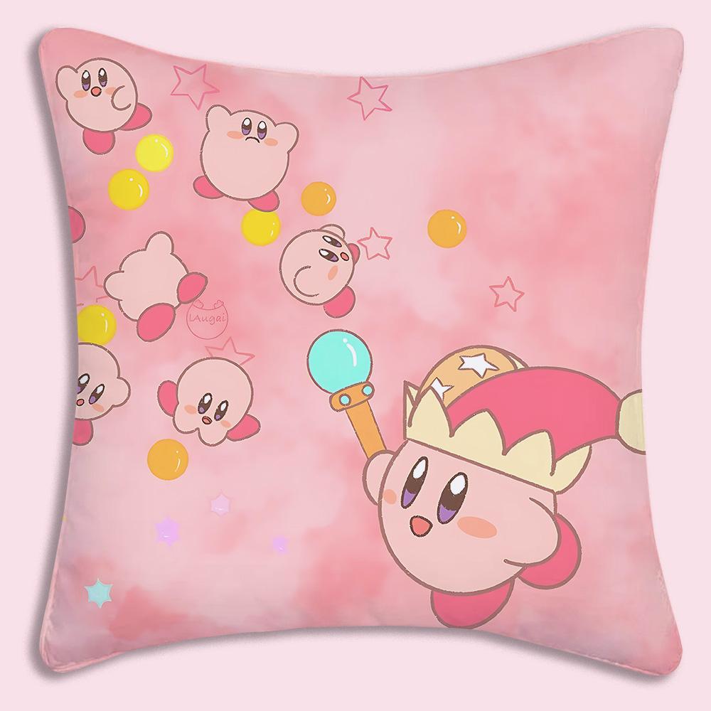 Hot Lovely KKirbies Pillow Covers Cartoon Sofa Decorative Home Doublesided Printing Short Plush Cute Cushion Cover