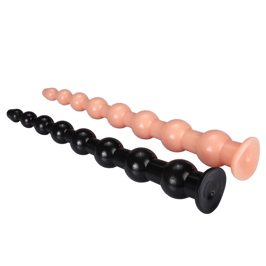 Super Long Dildo with Sucker Anal Plug Pull Bead Female Masturbator Sex Toy Big Dick PVC Strap On Cock Fisting