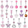 Colorful Butterfly Heart Belly Button Rings For Women Girls Sexy Navel Ring Drop Dangle Body Jewelry Beach Belly Navel Rings