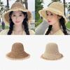 Japanese Style Straw Sun Hat With Irregular Brim For Women Handmade Breathable Beach Hat