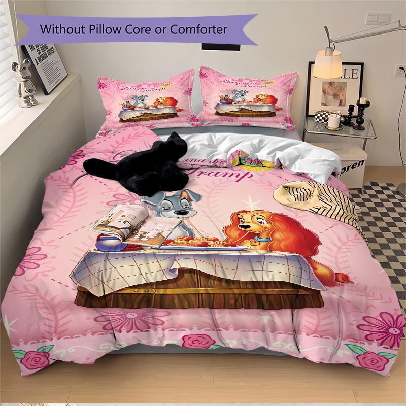 Lady Tramp Romance Print 3Pcs Bedding Setduvet Cover With 2 Bedropillowcase Home Birthday Gift