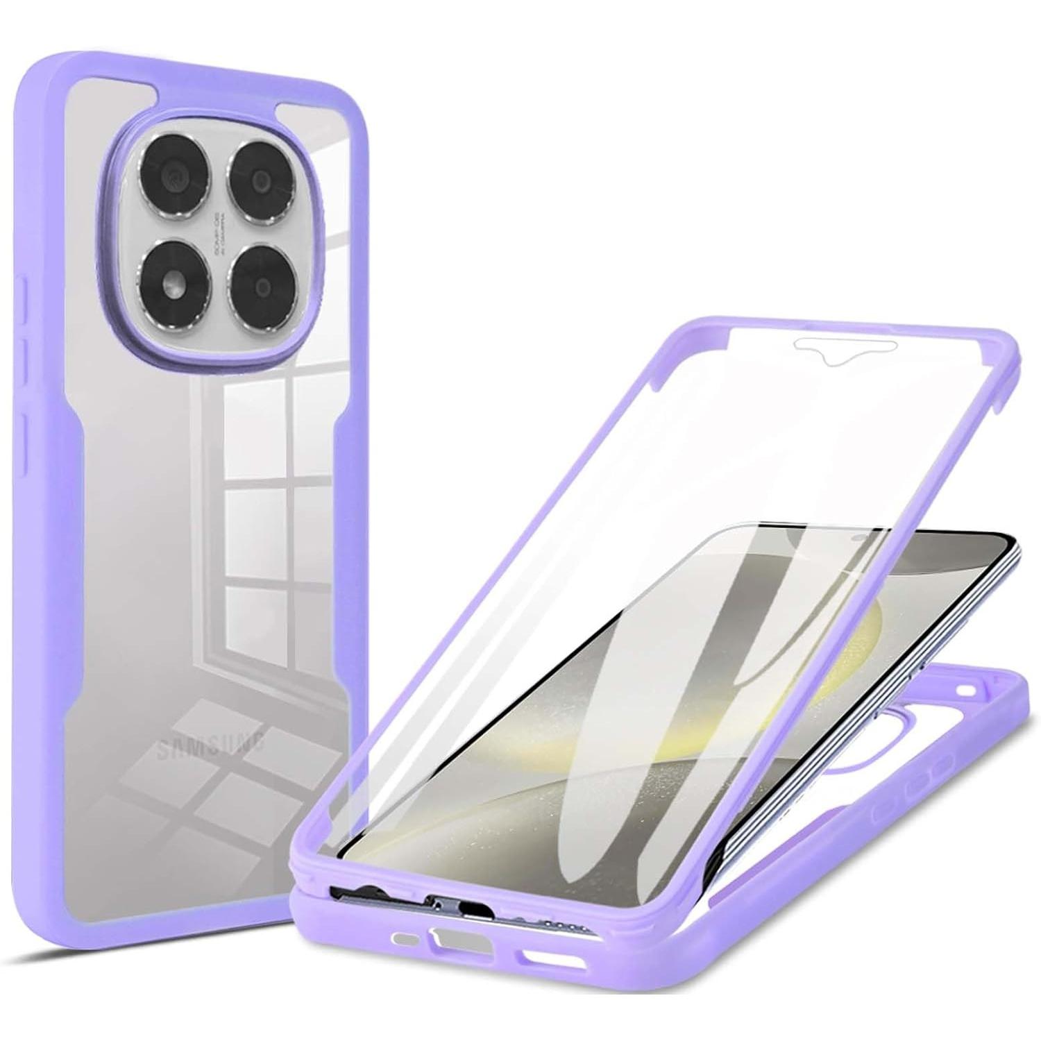 

Противоударный чехол с полной защитой корпуса для Xiaomi Redmi Note 14 Pro+ Plus 14 Pro 5G Защитная накладка Прозрачный Fundas Coque Capa Redmi Note14 ProPlus фиолетовый