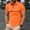 Men's Striped French Color Matching Button-up POLO Shirt Blazer