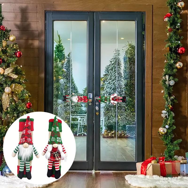 Christmas Handle Cover Christmas Atmosphere Elf Design Store Decoration Home Decor Multifunctional 2PCS/Set