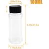 OJYUDD 16 Pack 3.4oz/100ml Plastic Spice Bottles Set,Empty Seasoning Containers with Black Cap,Clear Reusable Containers Jars for