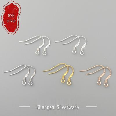 Ganci per Orecchini Fai da Te in Argento Sterling S925 Stile Cinese - Ornamenti Fatti a Mano in Stile Nazionale