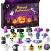 Halloween Dekoration Ideen Adventskalender, 24 Tage Countdown Kalender mit Stück Langsam Aufsteigendes Geschenk für Kinder Quetschspielzeug, Gruselige Sammlerstücke