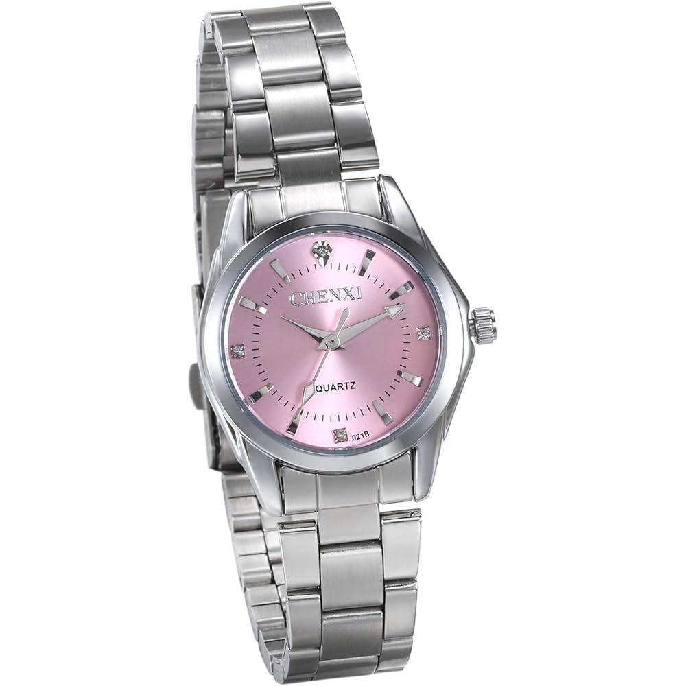 JewelryWe Women s Analog Fashion Watch Pink Waterproof Stainless Steel Band Accessories