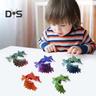 3D Printed Phoenix Figurine Movable Joints Colorful Bird Figure Articulated Animal Model Fidget Toy Home Office Desktop Decoration Ornament