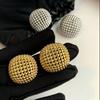 Doudou's Exquisite Hollow Sphere Gold Stud Earrings for Women - Niche Design, Luxurious and Bold Statement Ear Jewelry